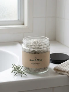 Driftwood & Salt bath salts by the bath