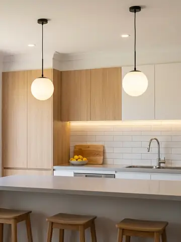 Reel: a kitchen with its new lights switched on