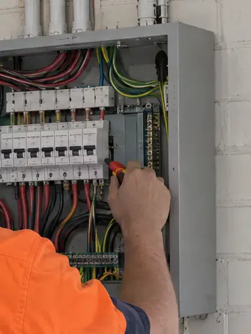 Hands at a new switchboard