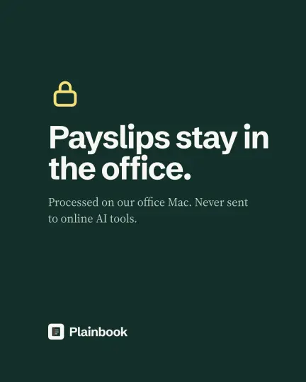 Payslips stay in the office.